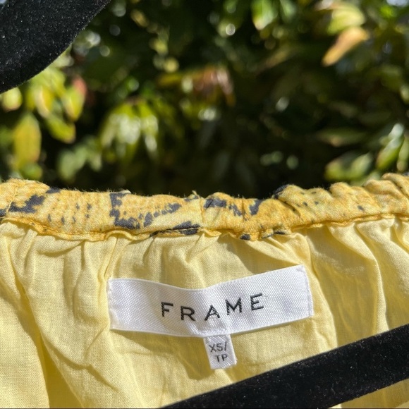 Frame yellow python snake print puff sleeve blouse - Picture 3 of 4